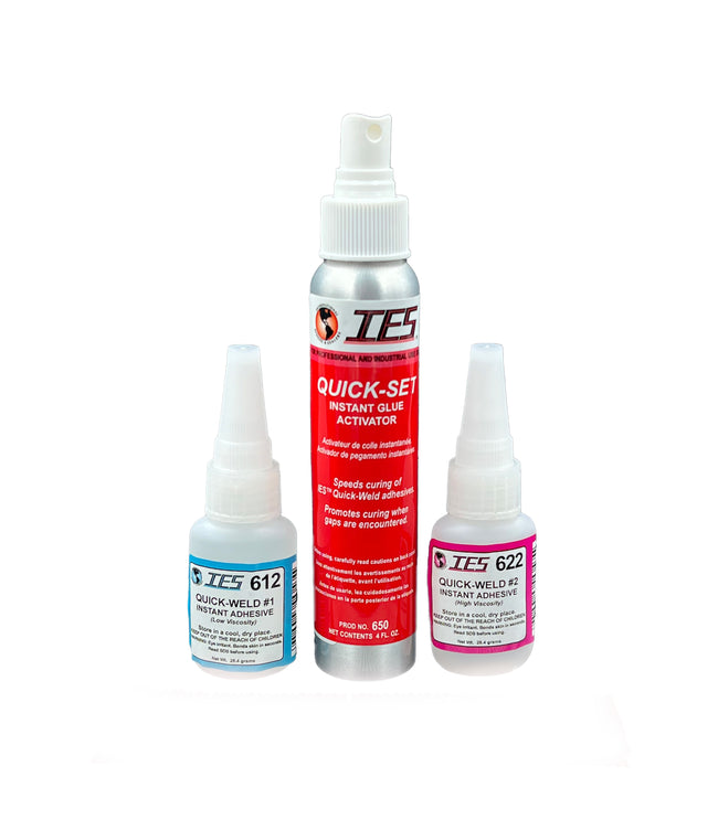 Quick-Weld Adhesive Kit (Contains High & Low Viscosity Adhesive and Activator Spray)